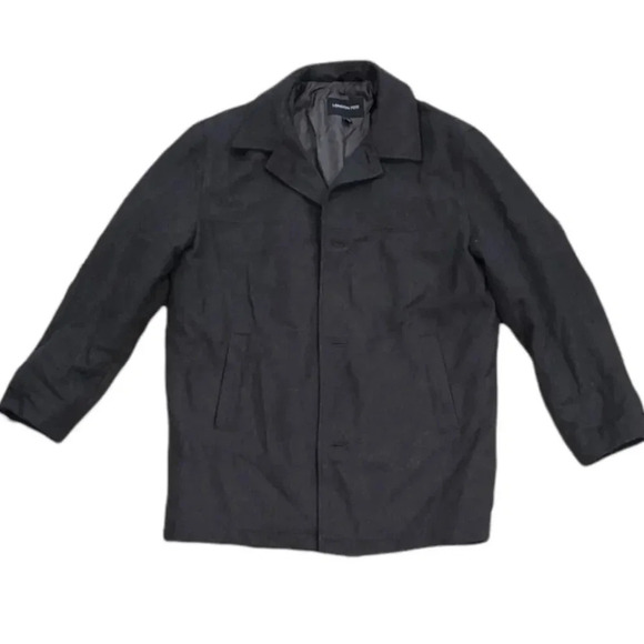 London Fog Men's Gray Wool Pea Coat L - Picture 1 of 4